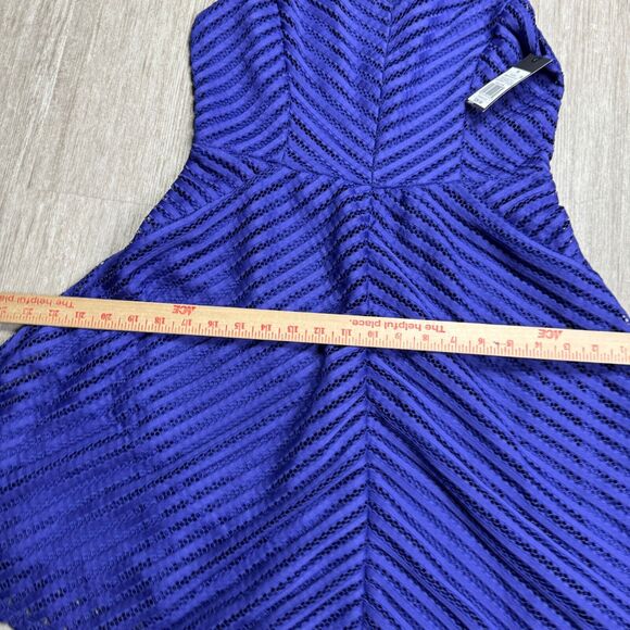 Mossimo Sleeveless Purple Fit n Flare Dress Crochet Knit M NEW Lined - Picture 6 of 8
